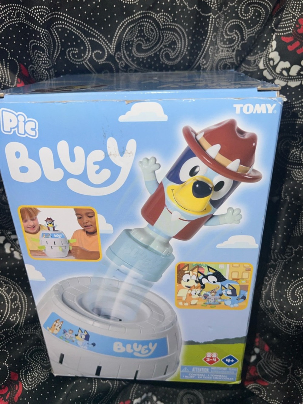 Tomy Bluey Cowboy Pop-Up Game - Blue and Brown